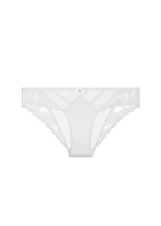 FLORA Plus Floral White Lace Brief Panties