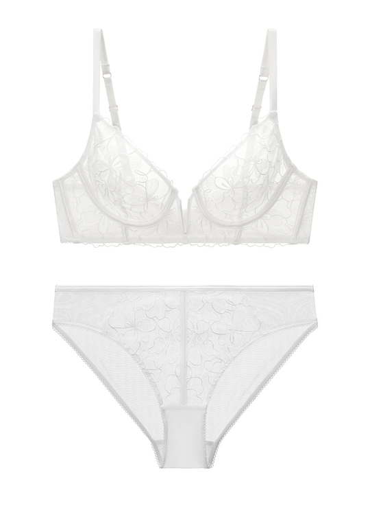 FREDERICA White Floral Lace Lingerie Set