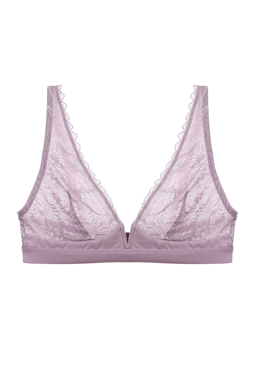 HANNAH Sexy Lace Wireless DeepV Unlined Bra Top