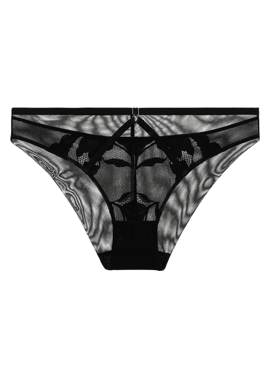 HEBE Sexy Black Lace Brief Panties