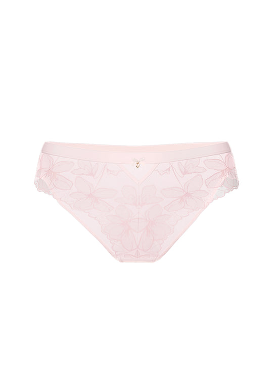HELGA Pink Floral Embroidery Lace Brief Panties