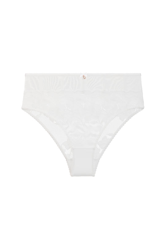 JEAN Seductive Floral White Lace Brief Panties