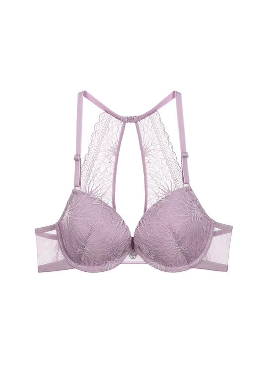 LAUREN Comfort Plunge Molded Lace Spacer Demi Bra