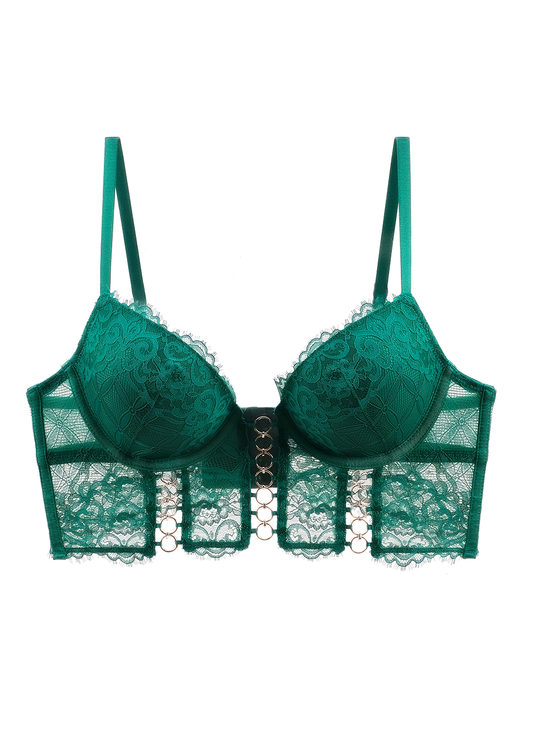 LILLIAN Plus Floral Lace Underwired Demi Corset Top