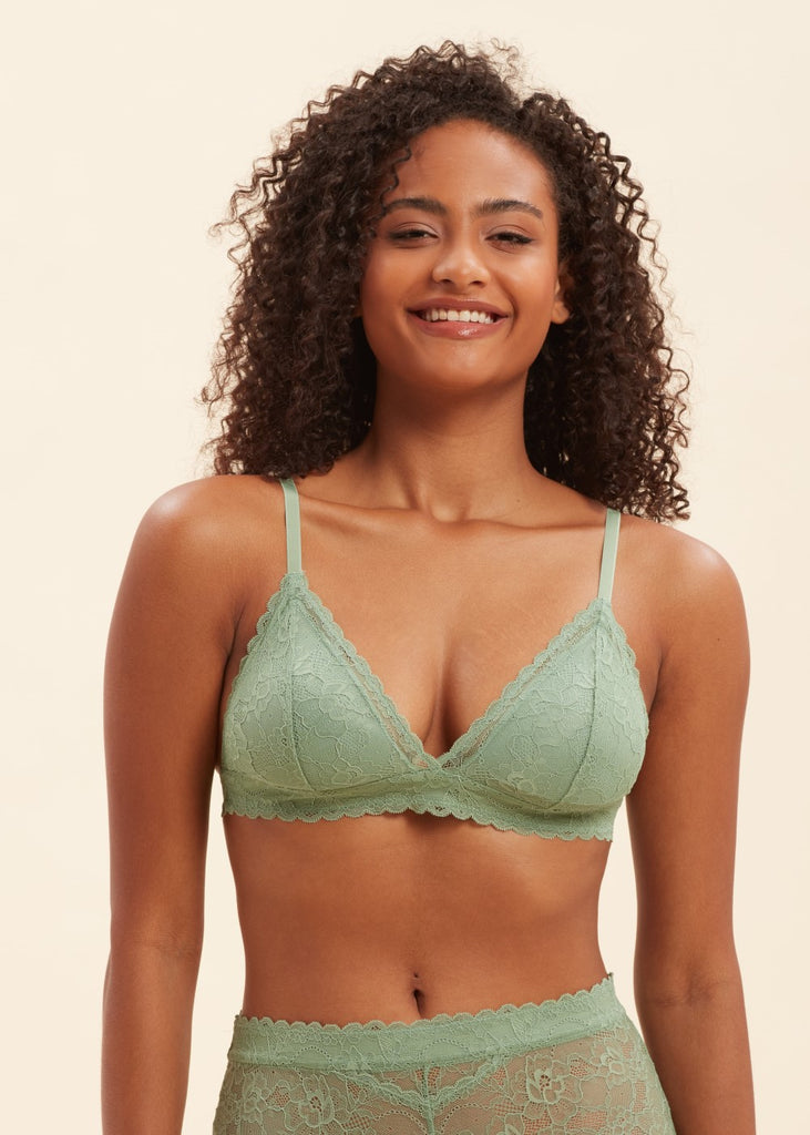 LILY Comfort Triangle  Wireless Recycled Lace Bralette