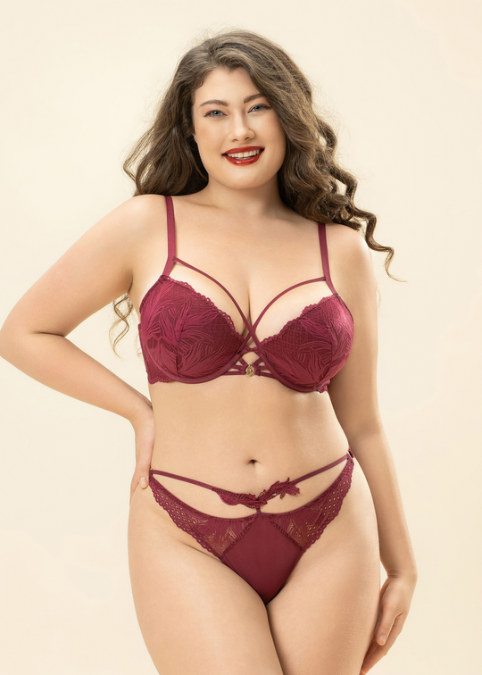LYRA Plus Sexy Red Lace Tanga Panties