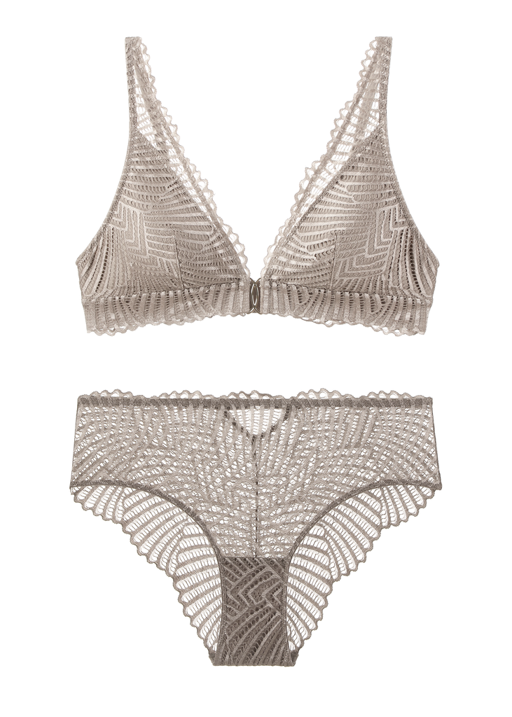 MANDY Brown Lace Lingerie Set