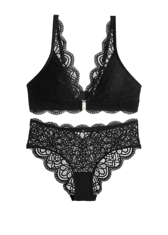MIA Black Lace Lingerie Set