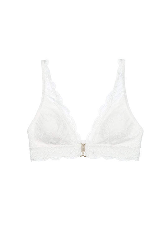 MIA Plus Back-Closure Off White Lace Triangle Bralette
