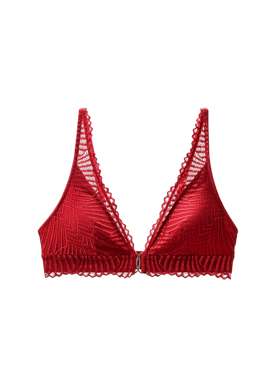 MILANO Plus Back-Closure Red Lace Triangle Bralette