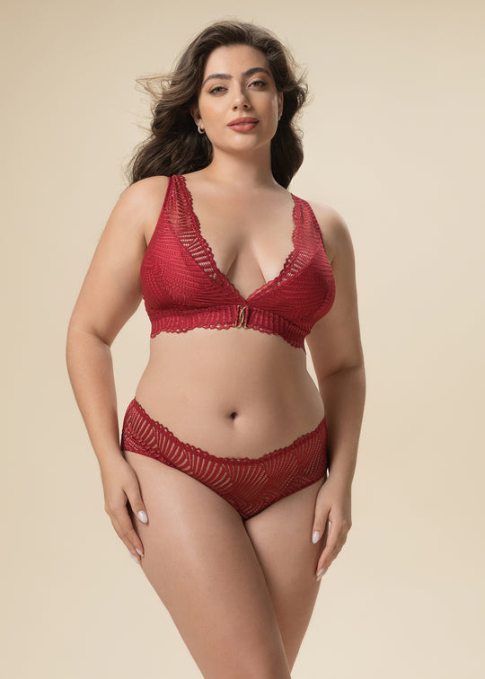 MILANO Plus Red Lace Brief Panties