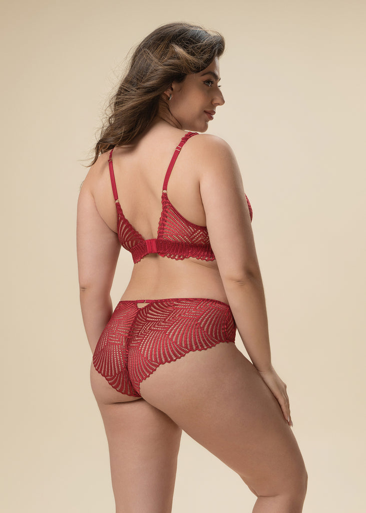 MILANO Plus Red Lace Triangle Bralette with Removable Padding