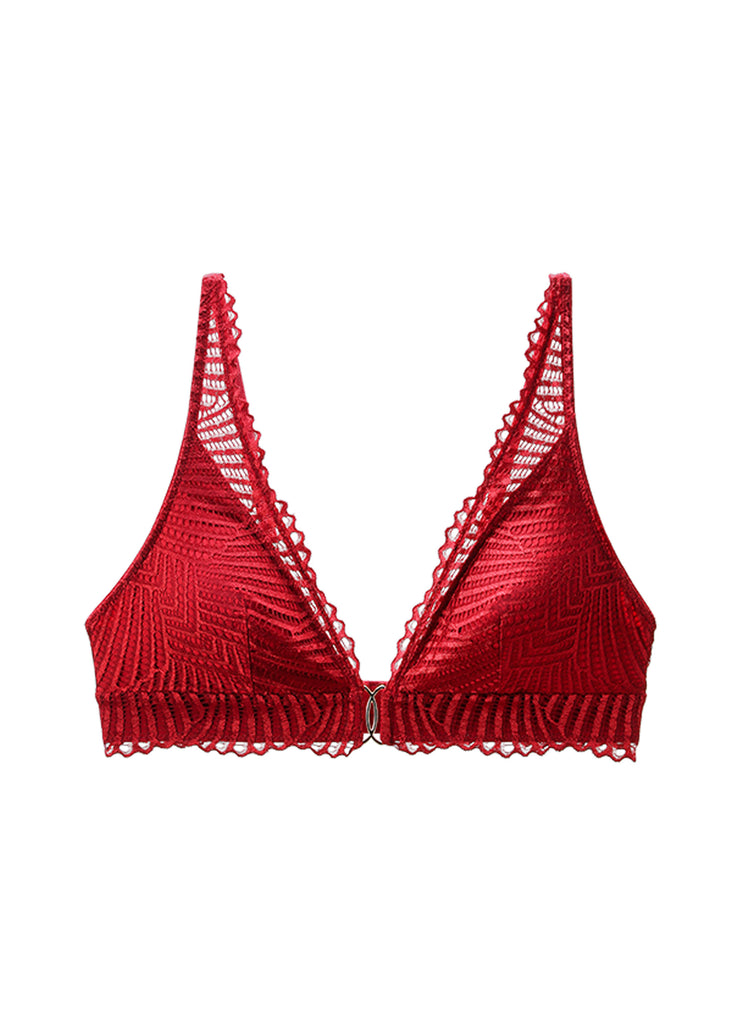 MILANO Plus Red Lace Triangle Bralette with Removable Padding