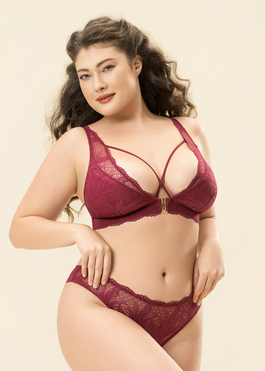 MIRA Plus Sexy Red Lace Brief Panties
