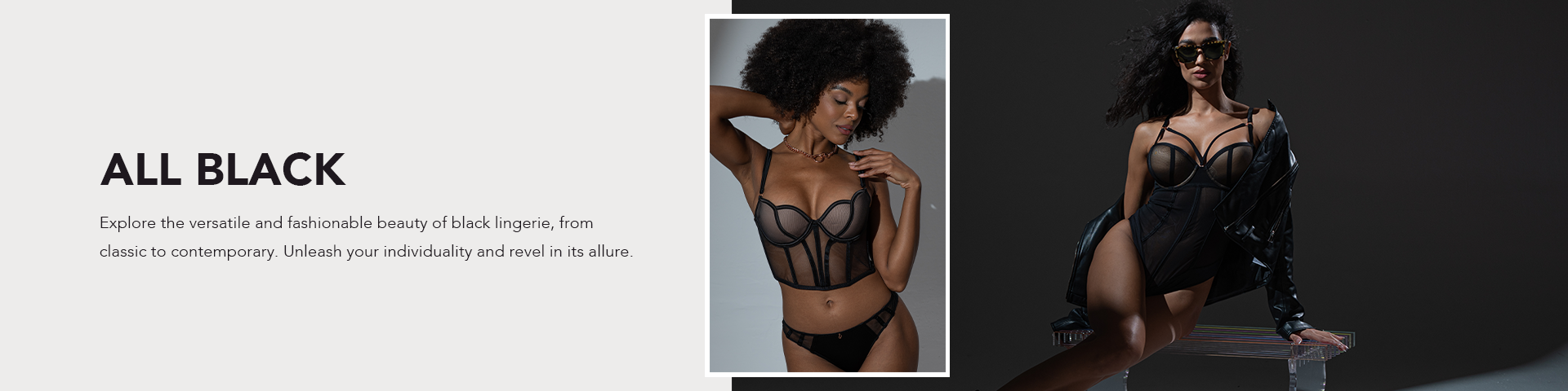 All Black Lingerie banner