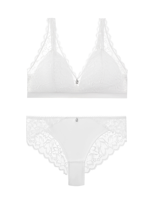 PEARL Floral Lace White Hipster