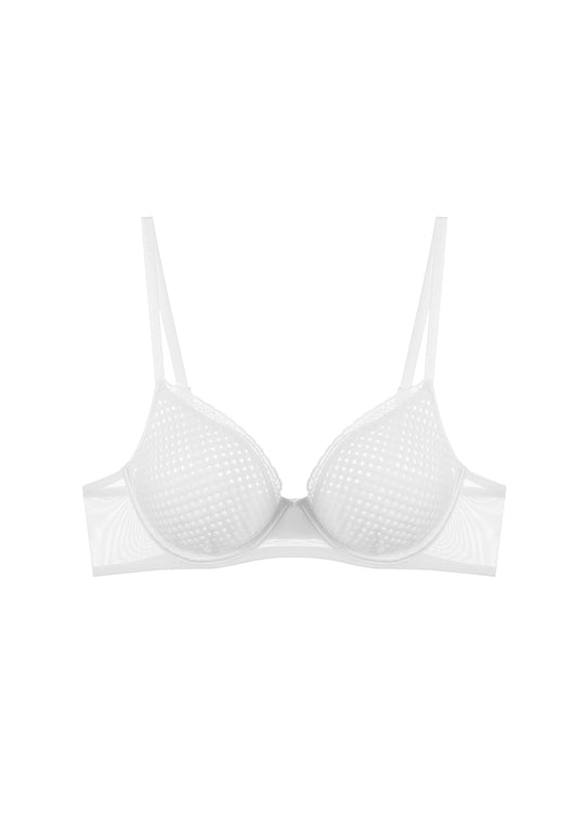QARA White Underwired Molded Cup Demi Bra