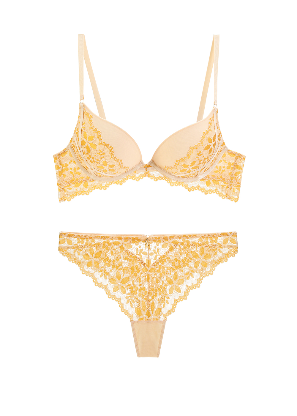 Ruffle Blossom Lace  Embroidery Bras And Panty Set main image 0