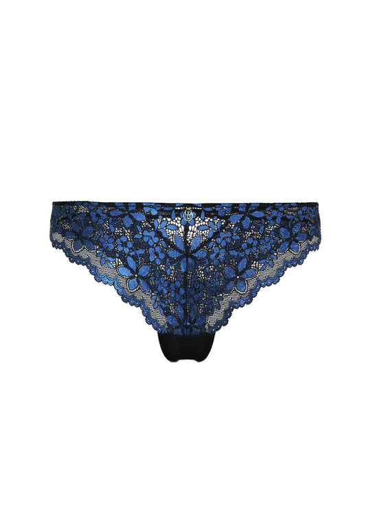 ROSALIE Plus Seductive Black Blue Lace Tanga Panties