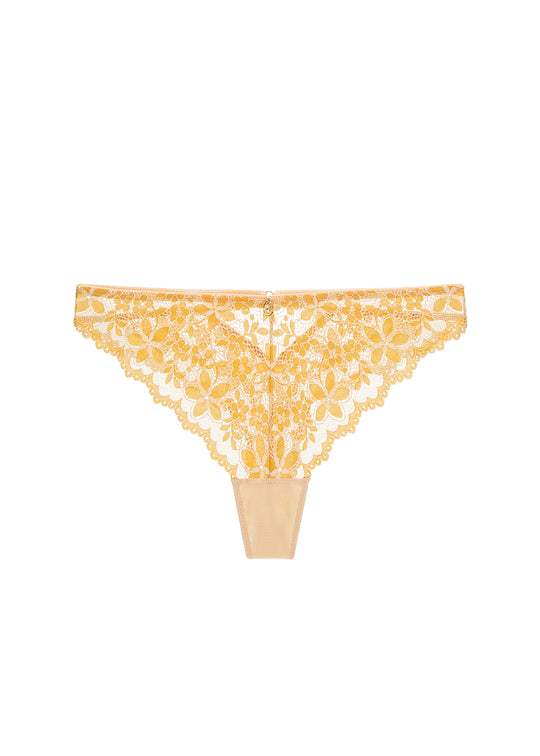 ROSALIE Plus Seductive Ginger Yellow Lace Tanga Panties