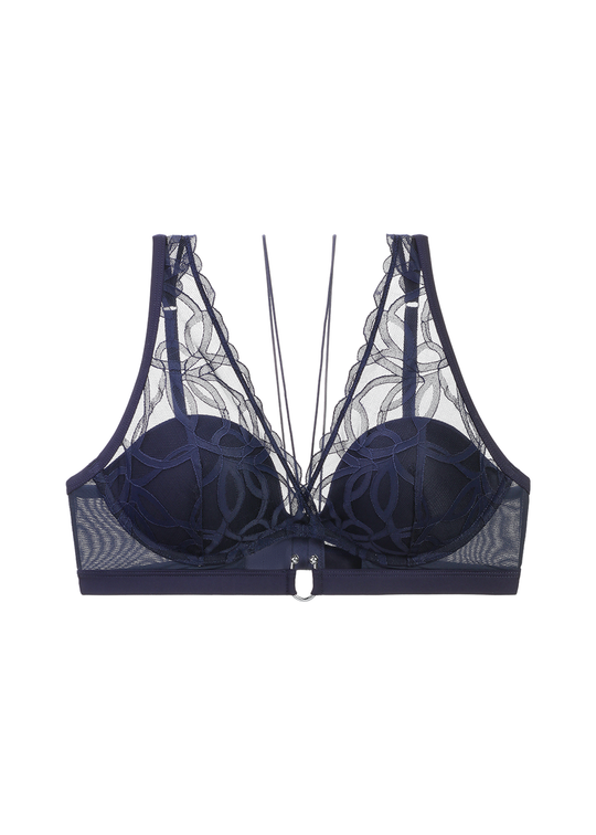SALLY Plus Push-Up Underwired Plunge Lace Bra with Detachable Neck Holder