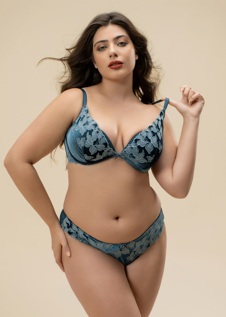 SARA Plus Lace Push-Up Underwired Molded Cup Demi Bra