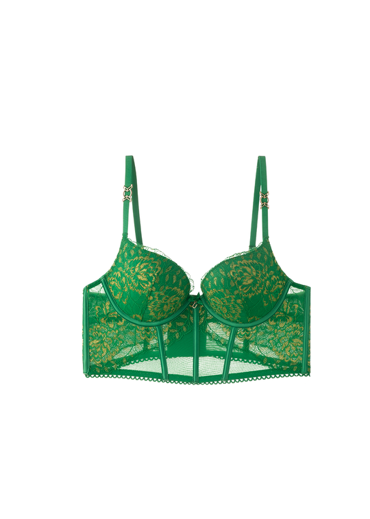SHARON Sexy Push-Up Mesh Corset Long Demi Bra