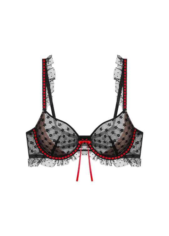 TRACY Plus Unlined Underwired Half-Moon Soft Pads Mesh Demi Bra