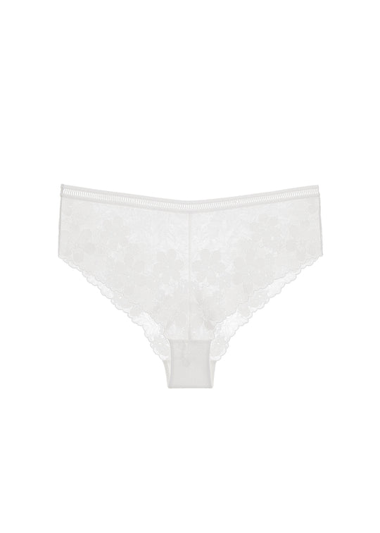 XENA Plus Seductive Floral White Lace Boyshort Panties