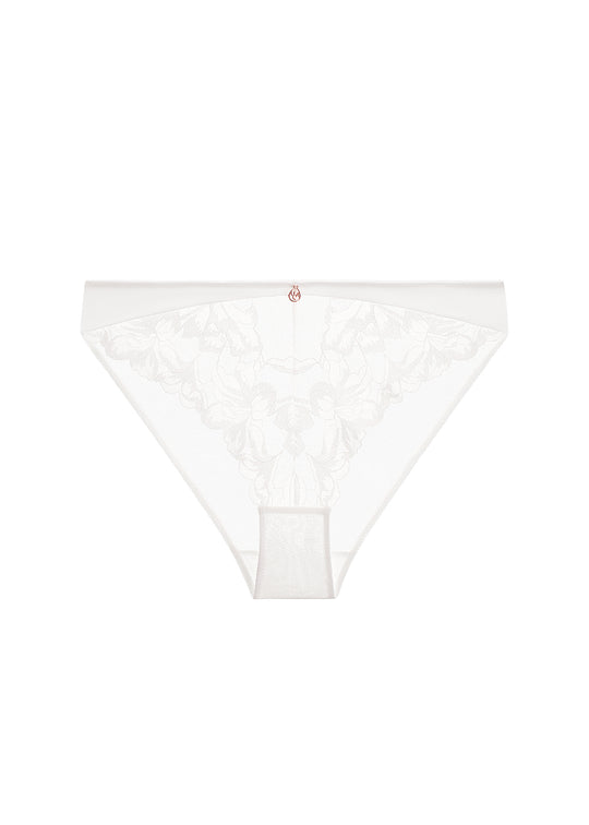 ZILLAH Plus Sexy White Lace Brief Panties