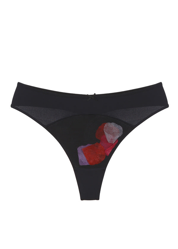 YOLANDA Superfine Fabric Mesh Rose Thong Panties-imgsize-L