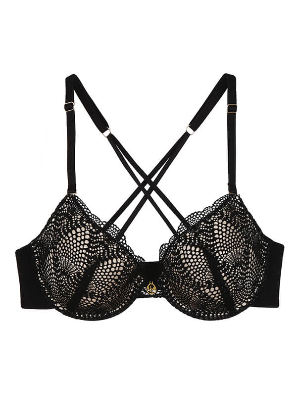 Black lace super push-up bra with detachable decorative straps Mediolano  Julia 19167 buy at best prices with international delivery in the catalog  of the online store of lingerie