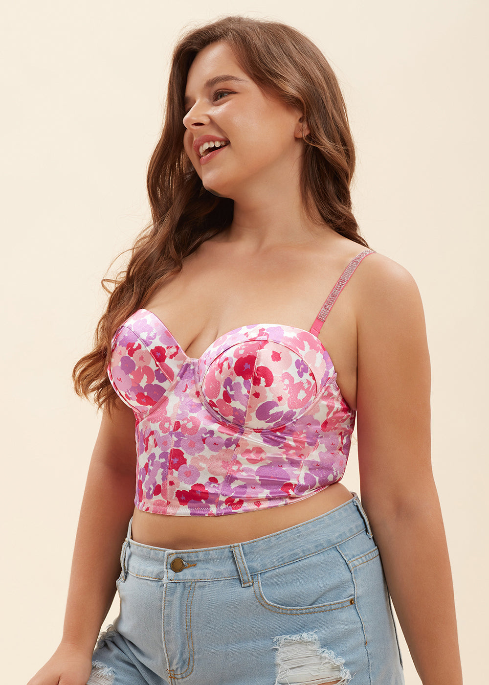 TENERA PASTEL PINK WASHABLE CORSET WITH INBUILT BRA main image 0