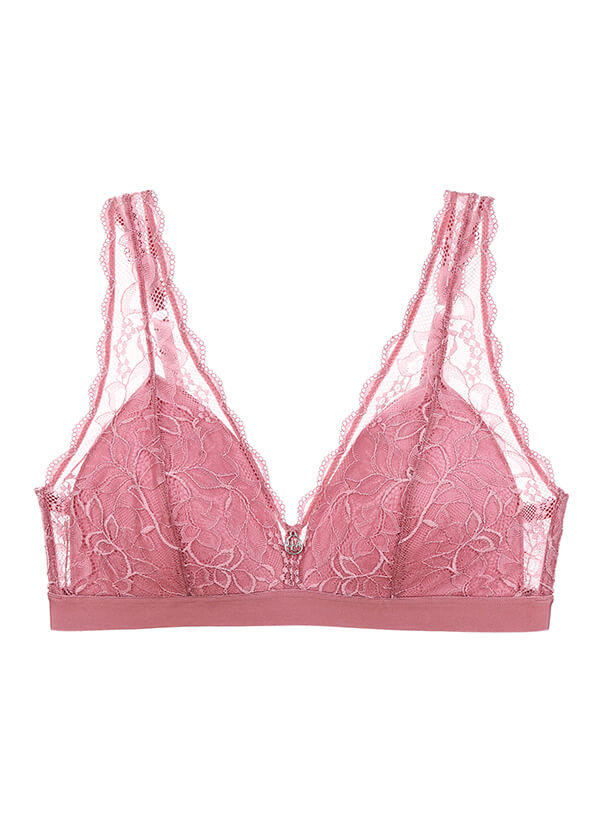 PEARL Lace Wireless Plunge Bra-imgcolor-Pink