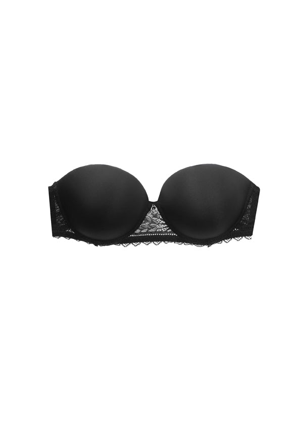 CHAINSTORE BLACK UNDERWIRED MOULDED PUSH UP LACE BALCONY BRA SIZE 36C CUP 