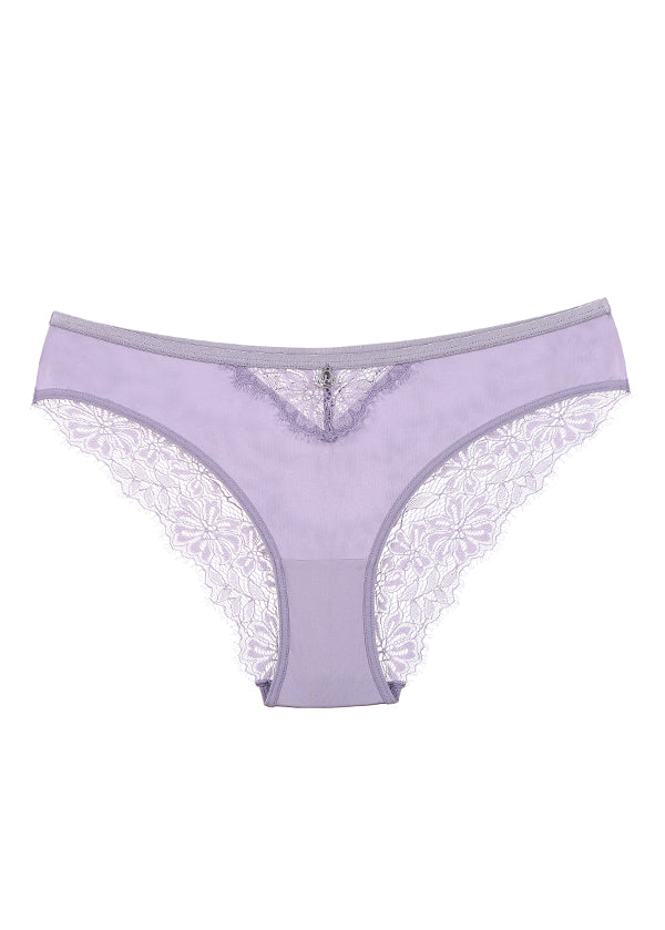 Purple Sexy Lace Underwear For Women, Chic Brief Panties