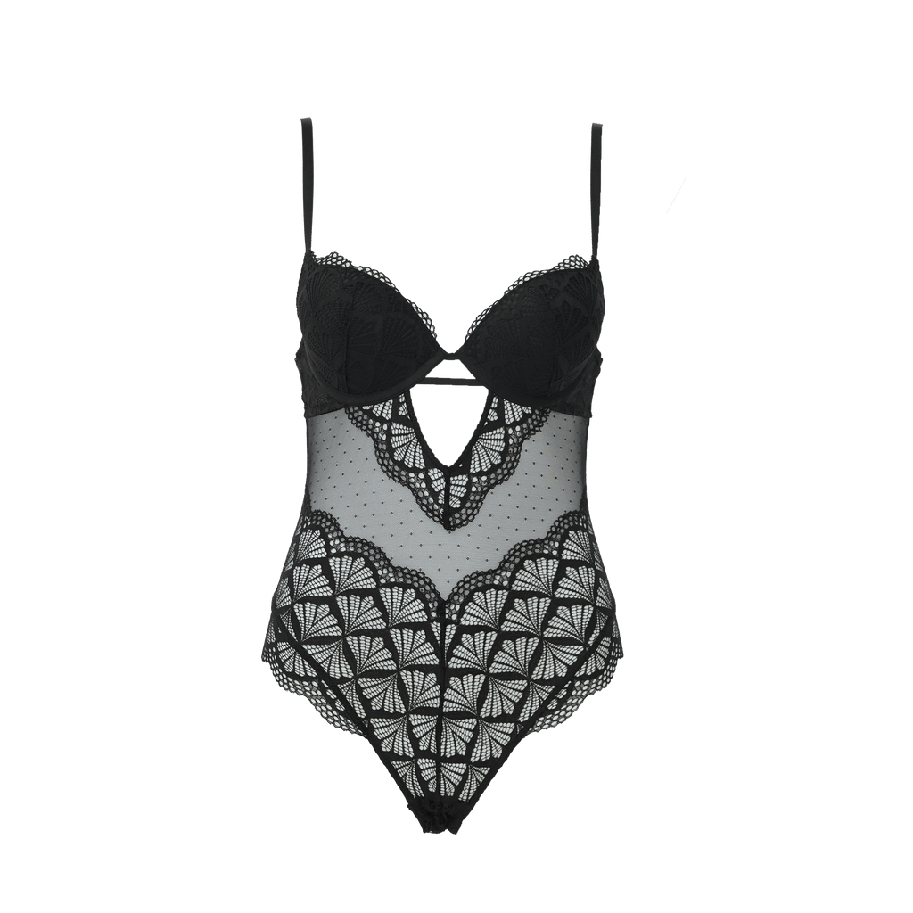 olivia sexy push-up mesh black lace bodysuits for dates