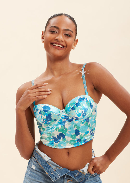 PANDORA Sexy Corset Long Bra-imgcolor-Blue