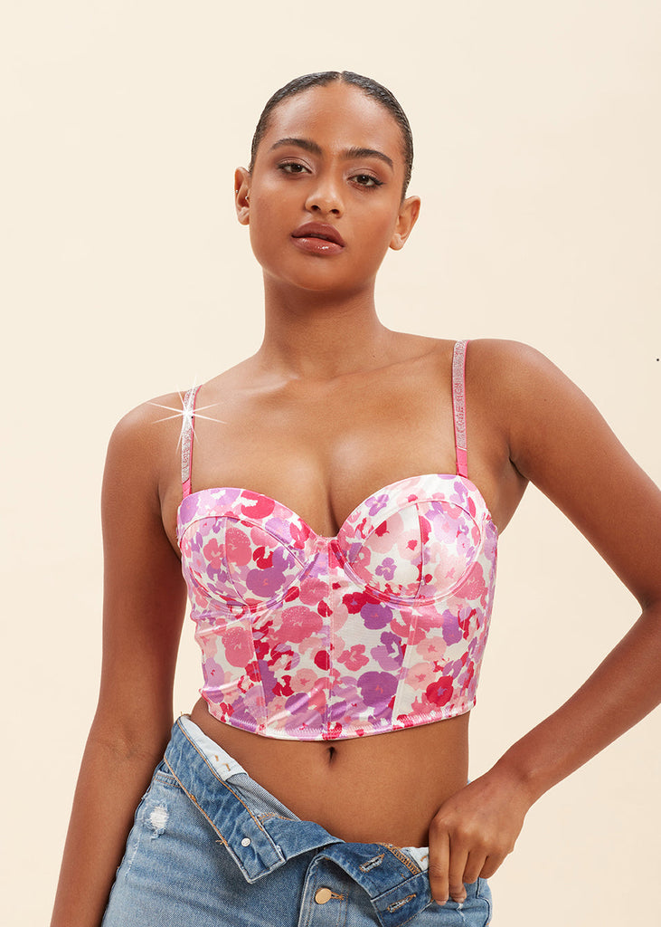 Sexy Printed Comfy Corset Bra, Lingerie For Women
